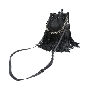 美品 ジェイアンドエムデヴィッドソン フリンジ カーニバル M レザー シルバー金具 ブラック 3WAY ショルダーバッグ 0203【中古】J&M DAVIDSON