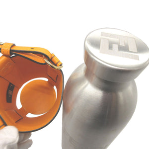 美品 フェンディ 7AR972 レザー オレンジ ステンレスボトル ショルダー ボトルホルダー 0230【中古】FENDI