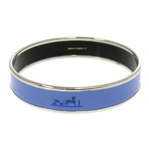 美品 エルメス エマイユ MM バングル ブルー シルバー 七宝焼き F刻印 アクセサリー 0233 【中古】 HERMES