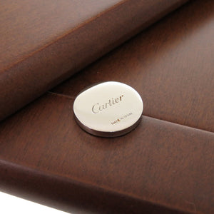 新品同様 カルティエ ロゴ メタル ウッド シルバー フォトフレーム 0238【中古】CARTIER