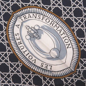 未使用 エルメス トライアングル ジェアン 折畳み式幌の馬車 カシミヤ シルク ネイビー マルチカラー ストール スカーフ 0239【中古】HERMES