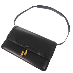 美品 エルメス タッセル ヴィンテージ ボックスカーフ ネイビー ゴールド金具 〇R刻印 ショルダーバッグ 紺 0252 【中古】 HERMES