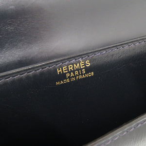 美品 エルメス タッセル ヴィンテージ ボックスカーフ ネイビー ゴールド金具 〇R刻印 ショルダーバッグ 紺 0252 【中古】 HERMES