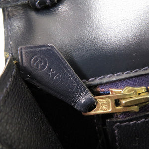 美品 エルメス タッセル ヴィンテージ ボックスカーフ ネイビー ゴールド金具 〇R刻印 ショルダーバッグ 紺 0252 【中古】 HERMES