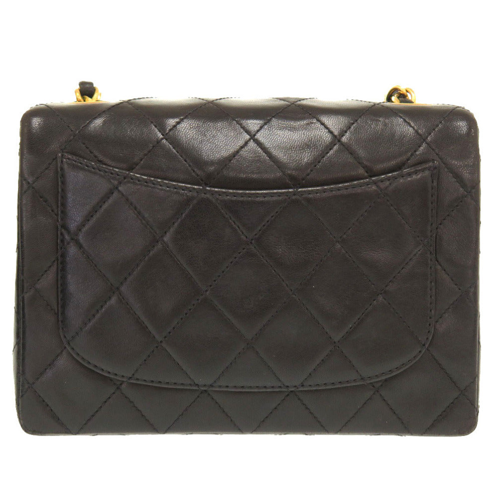 シャネル ミニマトラッセ ラムスキン レザー ブラック 4番台 ゴールドチェーン ショルダーバッグ 黒 0253 【中古】 CHANEL