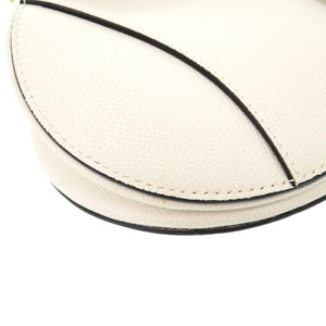 美品 クリスチャン ディオール サドルバッグ レザー ホワイト ゴールド金具 ハンドバッグ 白 0254 【中古】 Christian Dior