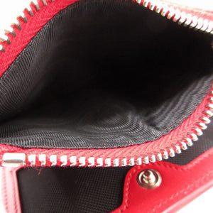 新品同様 サンローラン パリ 538683 レザー レッド 赤 2つ折り財布 財布 0013【中古】SAINT LAURAENT PARIS