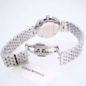 未使用 エンポリオ アルマーニ クオーツ AR-11195 腕時計 ステンレススチール ボーダー 0032【中古】Emporio Armani レディース