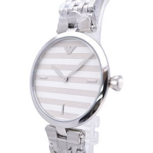 未使用 エンポリオ アルマーニ クオーツ AR-11195 腕時計 ステンレススチール ボーダー 0033【中古】Emporio Armani レディース