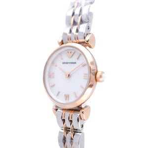 未使用品 エンポリオ アルマーニ クオーツ AR-11195 腕時計 SS ホワイトシェル 0035【中古】Emporio Armani レディース