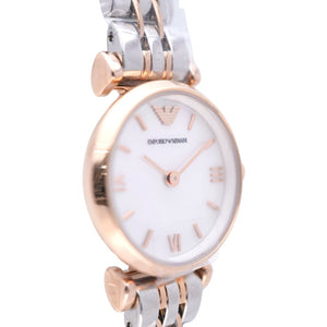 未使用品 エンポリオ アルマーニ クオーツ AR-11195 腕時計 SS ホワイトシェル 0035【中古】Emporio Armani レディース