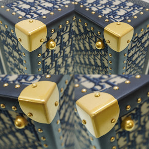 新品同様 ディオール × VESPA オブリーク トップケース トランク キャンバス ネイビー 紺 0052【中古】Dior