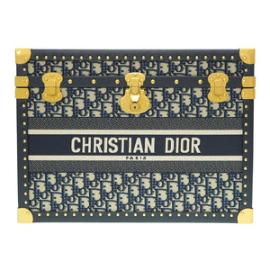 新品同様 ディオール × VESPA オブリーク トップケース トランク キャンバス ネイビー 紺 0052【中古】Dior