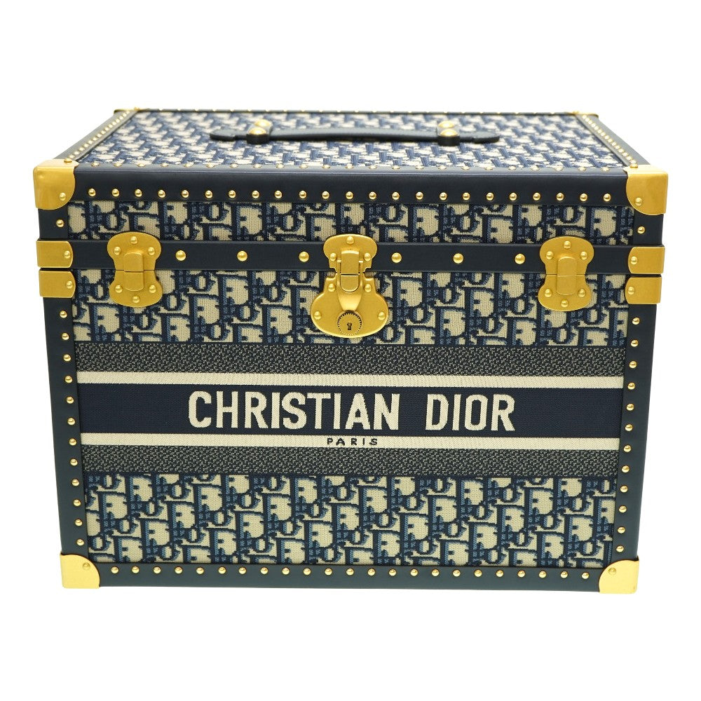 新品同様 ディオール × VESPA オブリーク トップケース トランク キャンバス ネイビー 紺 0052【中古】Dior