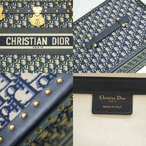 新品同様 ディオール × VESPA オブリーク トップケース トランク キャンバス ネイビー 紺 0052【中古】Dior