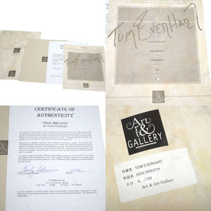 美品 トム・エバーハート DOG BREATH スヌーピー リトグラフ 絵画 絵 0073【中古】Tom Everhart