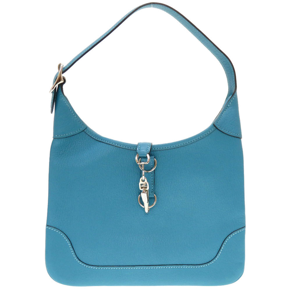 美品 エルメス トリム24 シェーブル ターコイズ シルバー金具 □H刻印 ショルダーバッグ バッグ 青 0092 【中古】 HERMES