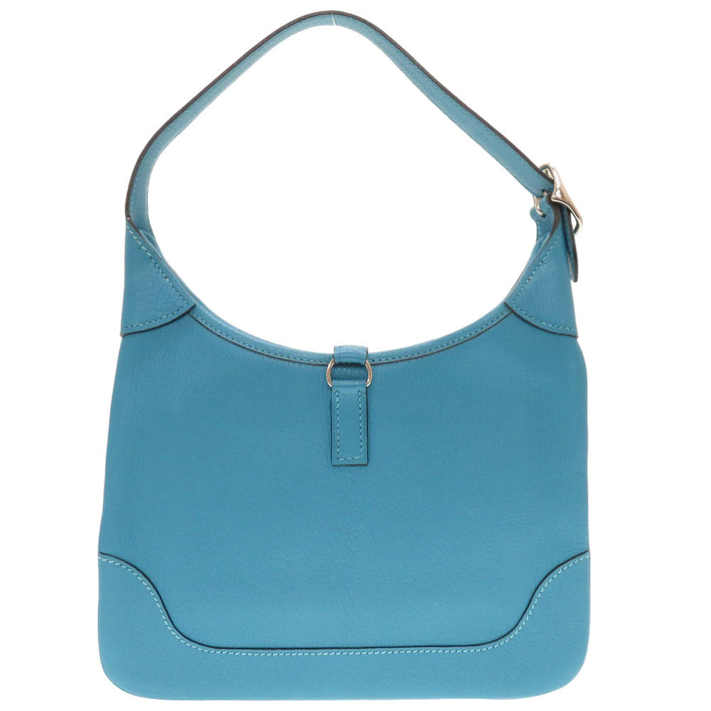 美品 エルメス トリム24 シェーブル ターコイズ シルバー金具 □H刻印 ショルダーバッグ バッグ 青 0092 【中古】 HERMES