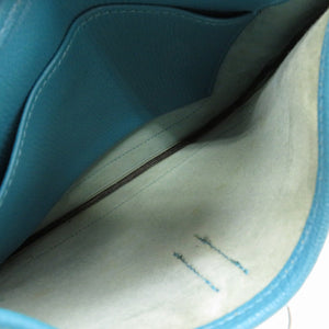 美品 エルメス トリム24 シェーブル ターコイズ シルバー金具 □H刻印 ショルダーバッグ バッグ 青 0092 【中古】 HERMES