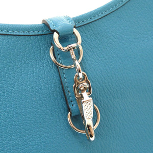 美品 エルメス トリム24 シェーブル ターコイズ シルバー金具 □H刻印 ショルダーバッグ バッグ 青 0092 【中古】 HERMES