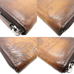 美品 ベルルッティ ワパ カリグラフィ レザー ブラウン 茶 コインケース 財布 0106【中古】BERLUTI