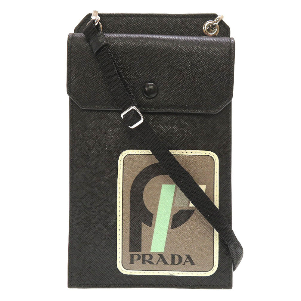 美品 プラダ 2ZH068 レザー ブラック 黒 ミニ ストラップ ショルダーバッグ 0119【中古】PRADA