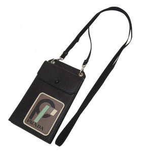 美品 プラダ 2ZH068 レザー ブラック 黒 ミニ ストラップ ショルダーバッグ 0119【中古】PRADA