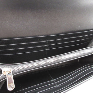 未使用 グッチ 762167 ミニジョーンダブル レザー ブラック 黒 2つ折り長財布 財布 0140【中古】GUCCI