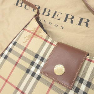 新品同様 バーバリー レザー PVC ベージュ ブラウン 茶 トートバッグ 0153【中古】BURBERRY