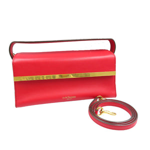 美品 ジェイアンドエムデヴィッドソン エレノア 2WAY レザー ゴールド金具 レッド ショルダーバッグ ハンドバッグ 0155【中古】J&M DAVIDSON