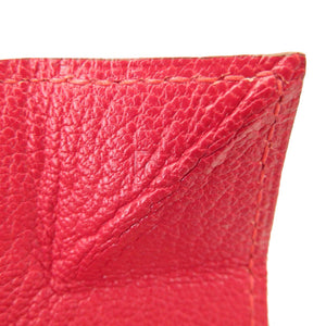 エルメス ル・カランユイットLE48 G刻印 シェーブル シルバー金具 レッド オレンジ コインケース 0157【中古】HERMES