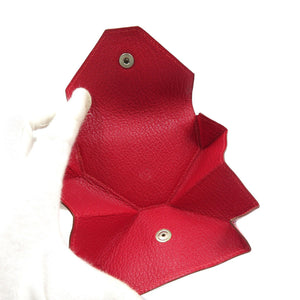 エルメス ル・カランユイットLE48 G刻印 シェーブル シルバー金具 レッド オレンジ コインケース 0157【中古】HERMES