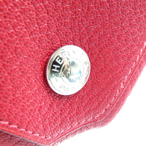 エルメス ル・カランユイットLE48 G刻印 シェーブル シルバー金具 レッド オレンジ コインケース 0157【中古】HERMES