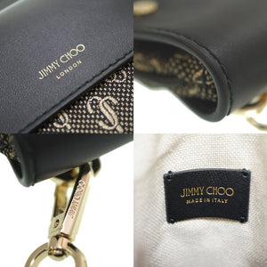 新品同様 ジミーチュウ KIMI メッセンジャー ショルダーバッグ キャンバス/レザ 0175【中古】JIMMY CHOO