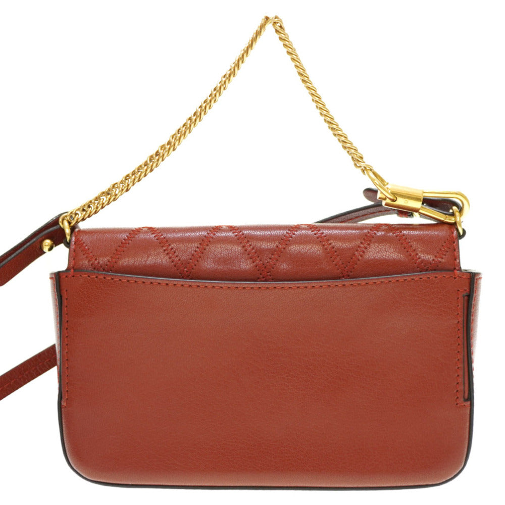 美品 ジバンシィ 2WAY ショルダーバッグ チェーン クラッチバッグ レザー ブラウン 0178【中古】GIVENCHY ジバンシー