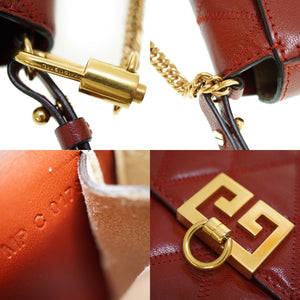 美品 ジバンシィ 2WAY ショルダーバッグ チェーン クラッチバッグ レザー ブラウン 0178【中古】GIVENCHY ジバンシー
