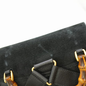 グッチ バンブー リュック デイパック スエード ブラック 黒 0182【中古】GUCCI スウェード ヴィンテージ