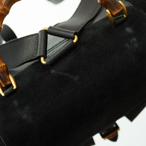 グッチ バンブー リュック デイパック スエード ブラック 黒 0182【中古】GUCCI スウェード ヴィンテージ