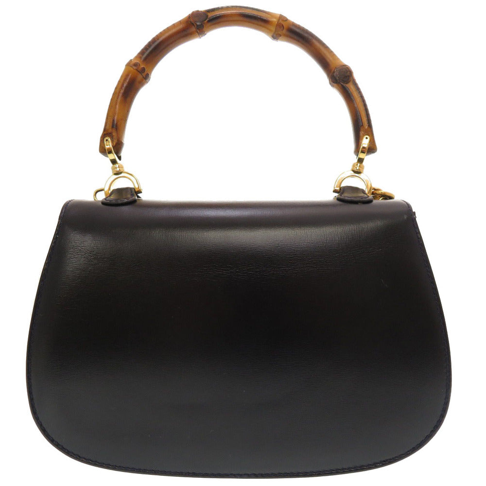美品 グッチ バンブー レザー ネイビー 000 2046 0188 2WAY ハンドバッグ バッグ 0184 【中古】 GUCCI