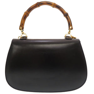 美品 グッチ バンブー レザー ネイビー 000 2046 0188 2WAY ハンドバッグ バッグ 0184 【中古】 GUCCI