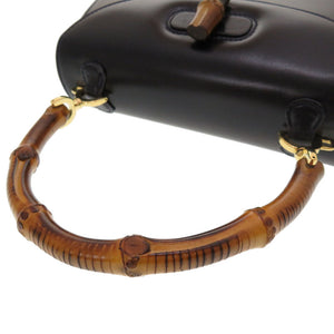 美品 グッチ バンブー レザー ネイビー 000 2046 0188 2WAY ハンドバッグ バッグ 0184 【中古】 GUCCI