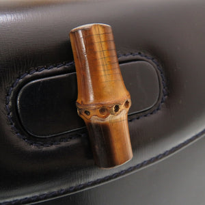 美品 グッチ バンブー レザー ネイビー 000 2046 0188 2WAY ハンドバッグ バッグ 0184 【中古】 GUCCI