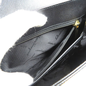 美品 サルヴァトーレフェラガモ ガンチーニ BA-21 0290 レザー ゴールド金具 ブラック 2WAY ハンドバッグ ショルダーバッグ 0193【中古】Salvatore Ferragamo