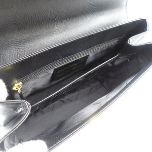 美品 サルヴァトーレフェラガモ ガンチーニ BA-21 0290 レザー ゴールド金具 ブラック 2WAY ハンドバッグ ショルダーバッグ 0193【中古】Salvatore Ferragamo