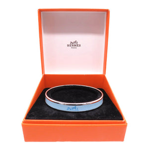 新品同様 エルメス エマイユ PM バングル 七宝焼き ブルー G刻印 0196【中古】HERMES