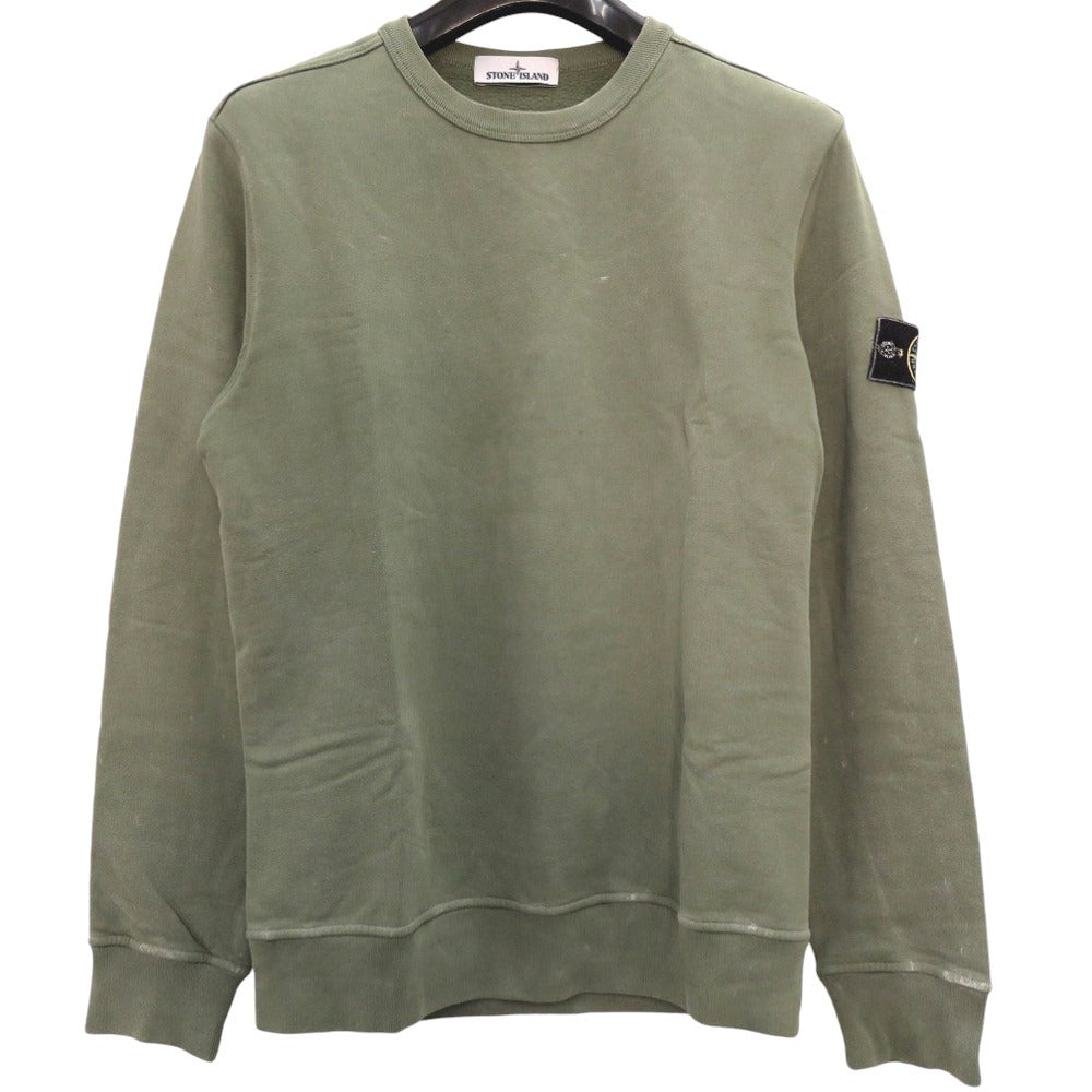 美品 ストーンアイランド コットン クルーネック スウェット カーキ 0206【中古】STONE ISLAND