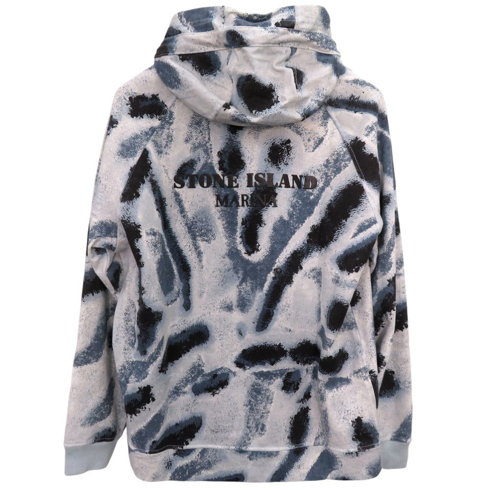 美品 ストーンアイランド Abstract Print ロングスリーブ ドローストリング フーディ 7615634X7 パーカー コットン 0207【中古】STONE ISLAND
