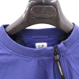 美品 CPカンパニー シーピーカンパニー ロゴ クルーネック ジップアップブルゾン ウインドブレーカー ナイロンジャケット パープル 0208【中古】C.P.COMPANY