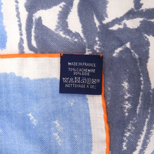 新品同様 エルメス Chevaux de la Collection コレクションの馬 カシミヤ シルク  ブルー マルチカラー スカーフ ストール 0212【中古】HERMES