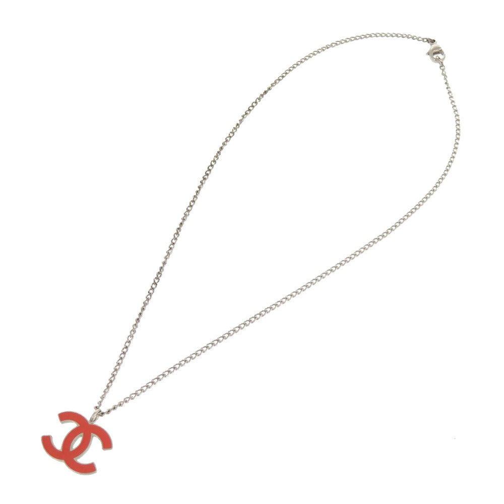 美品 シャネル ココマーク オレンジ 06Pシルバー ネックレス アクセサリー 0227 【中古】 CHANEL レディース